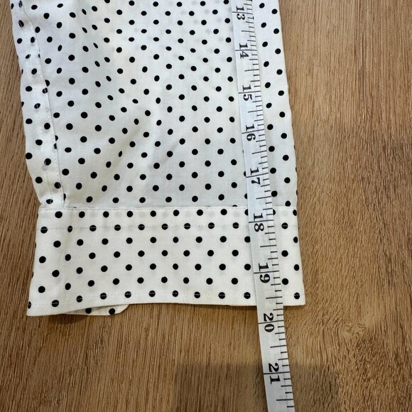 Lauren Ralph Lauren White Polka Dot Button-Up Blouse Size Large - Picture 8 of 9